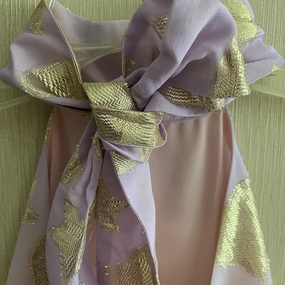 LoveShackFancy Boca Handkerchief Halter Top in color Sunset Orange Ombré sz M - Picture 10 of 16